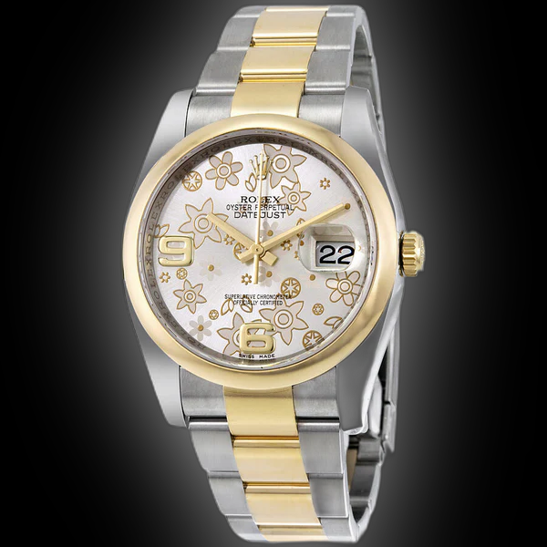 PSA10 村上隆 TRNQLTY/HRT/PRZ ABV ALL CM-046 Rolex Datejust 36 116203 Silver Floral Dial, Stainless Steel